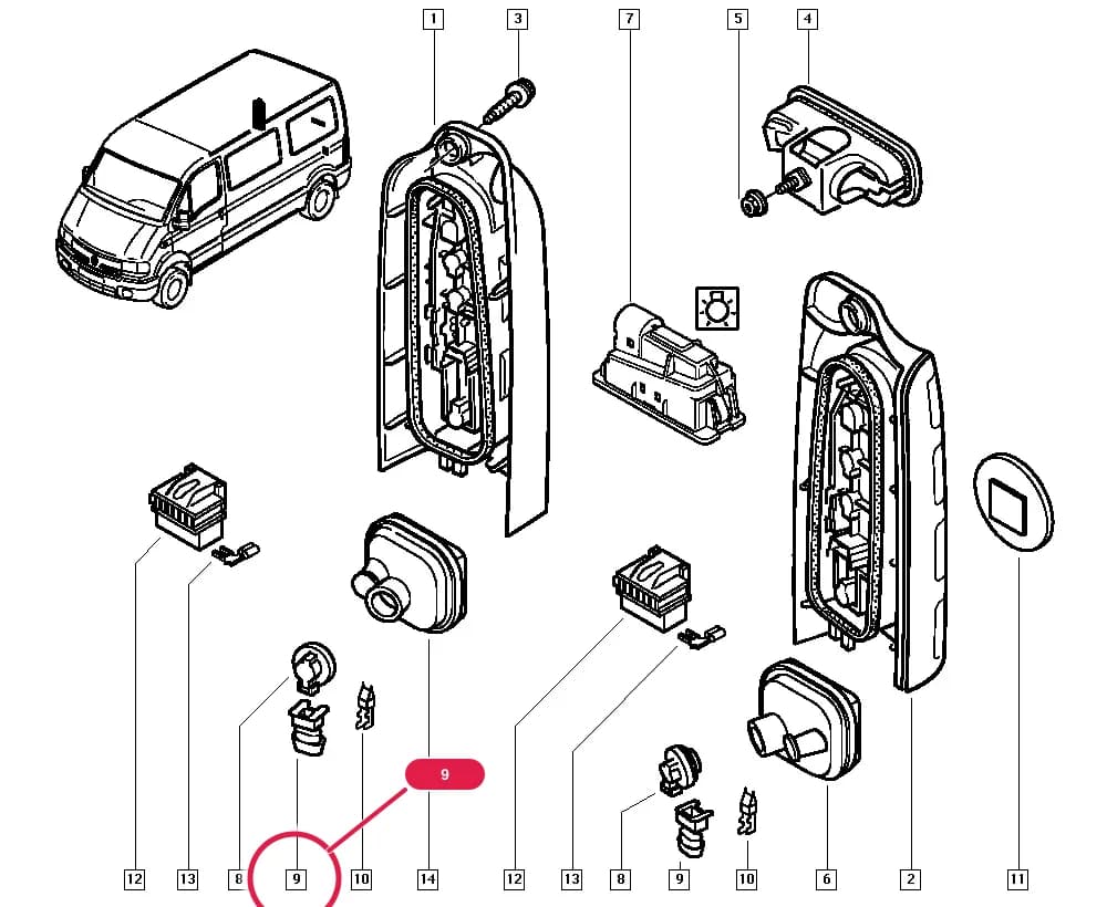 FH04 — Upholstery - Electricity › 81 Rear and internal lighting / Side lights