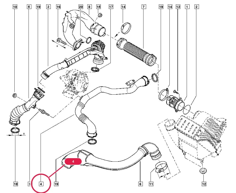 BR06 — Manual › 13 Fuel supply / Air filter hoses