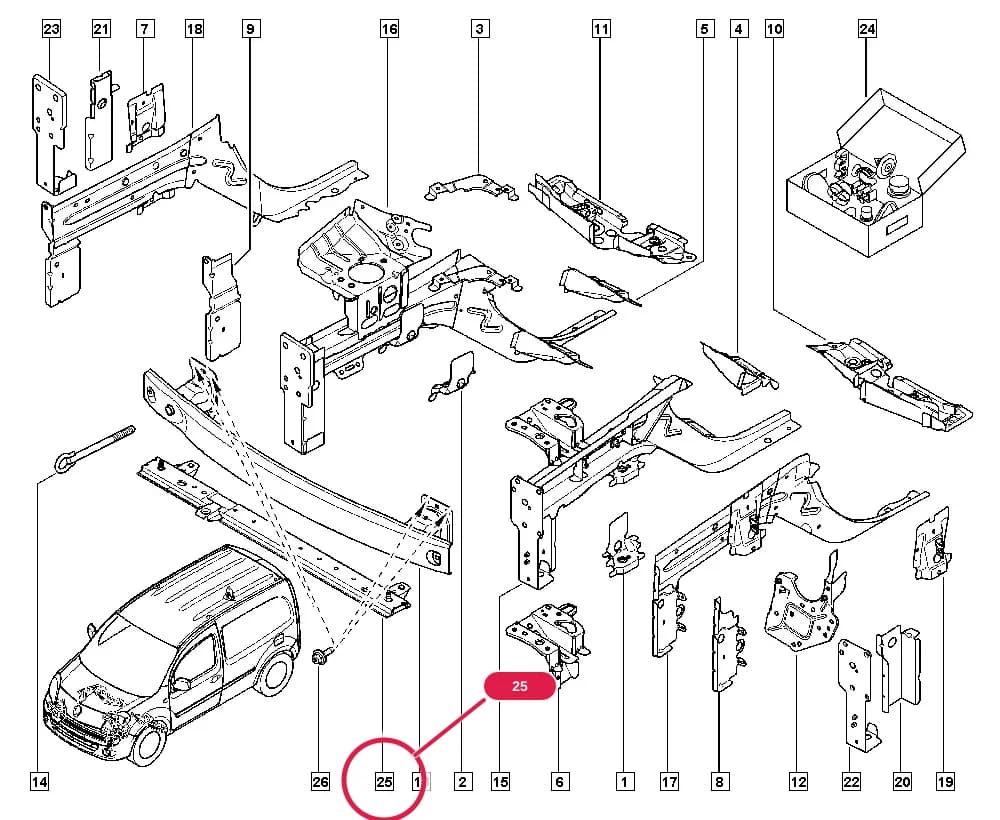 FW00 — Bodywork › 41 Lower units / Front floor panel