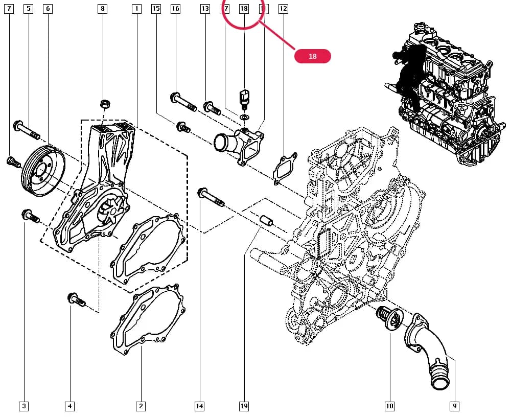 ED0S — Manual › 11 Upper engine / Water pump