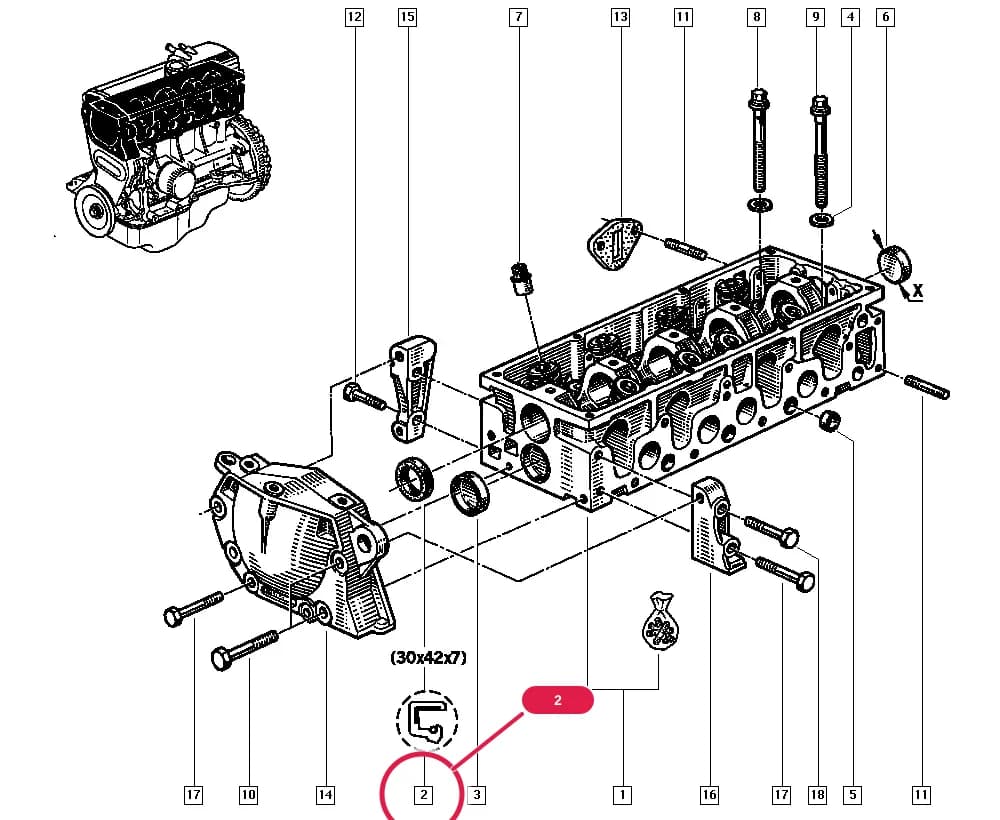 557B — Manual › 11 Upper engine / Cylinder head - Valve rocker cover