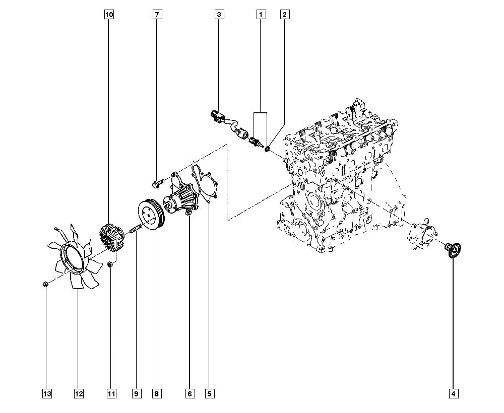 U3MA — Manual › 11 Upper engine / Water pump