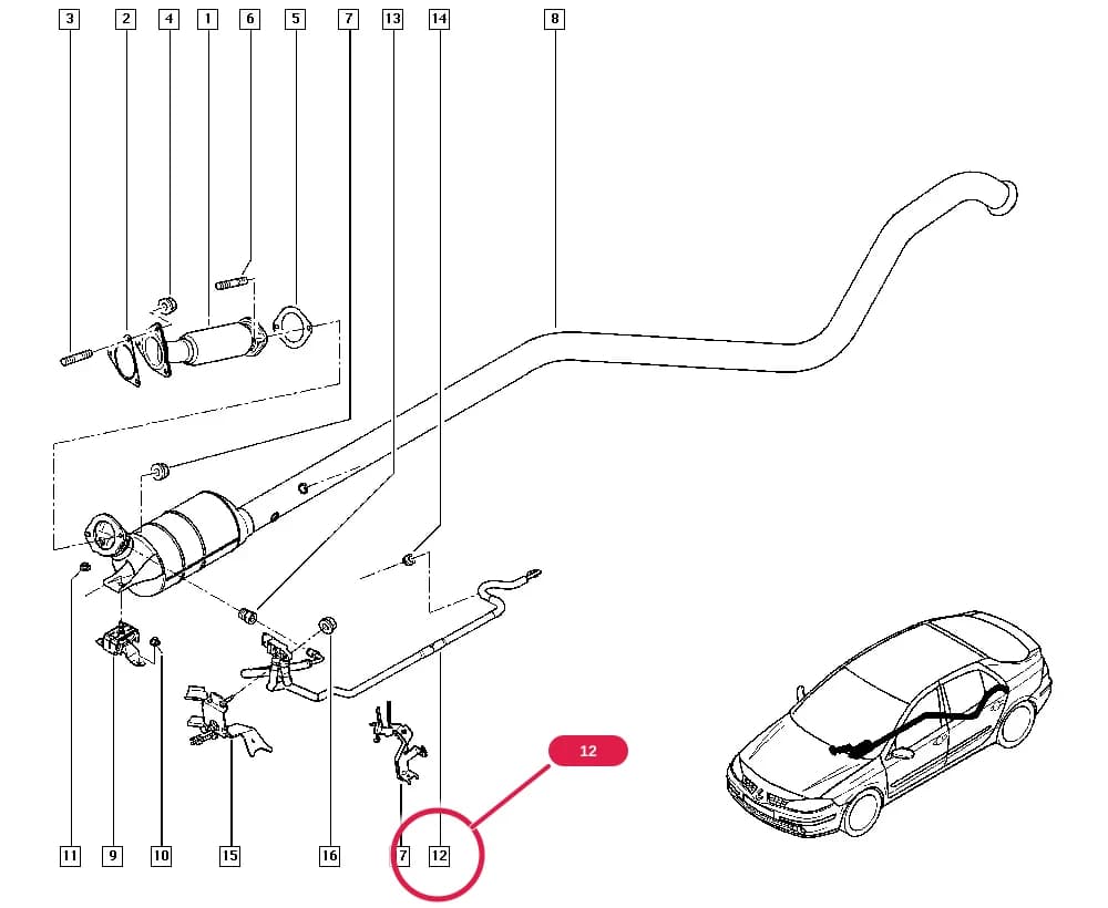 BG14 — Manual › 19 Cooling system - Reservoirs - Exhaust system - Engine mounting / Exhaust system