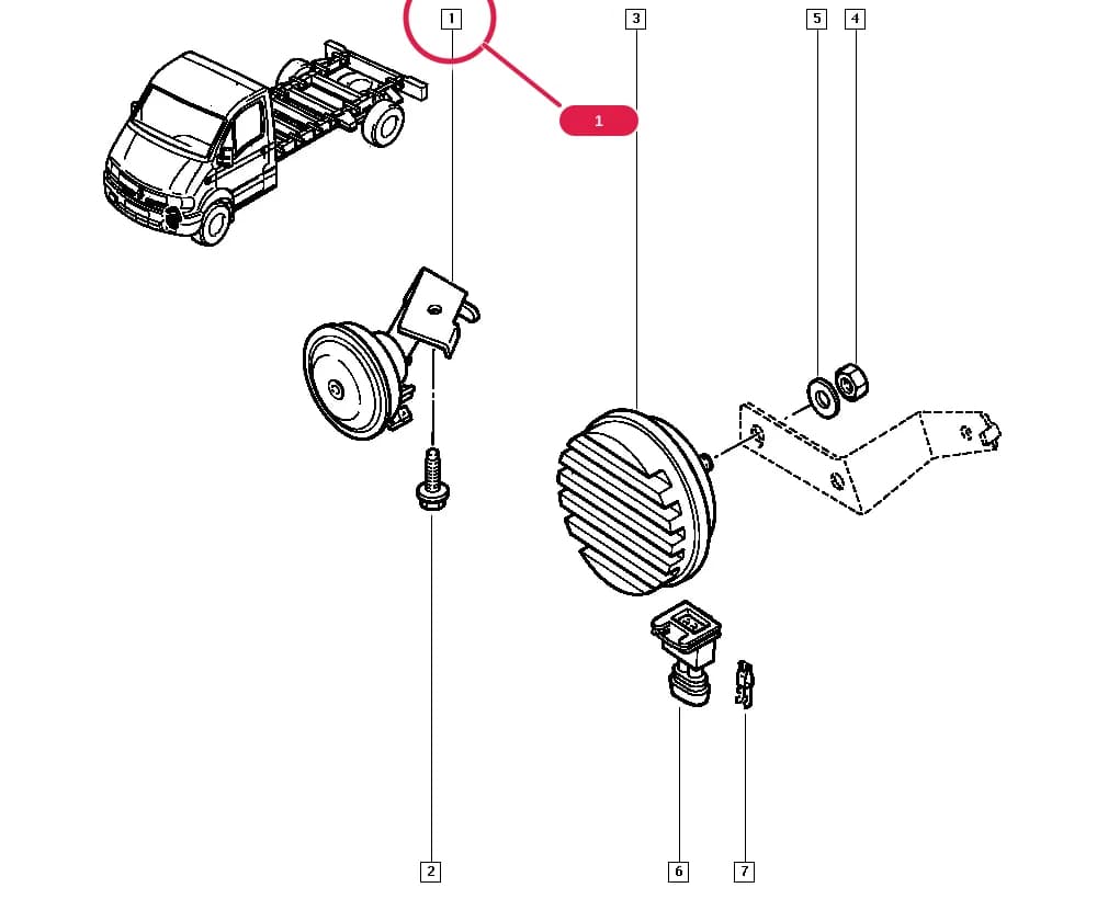 FH04 — Upholstery - Electricity › 82 Horn - Engine immobiliser / Audible warning device and horn