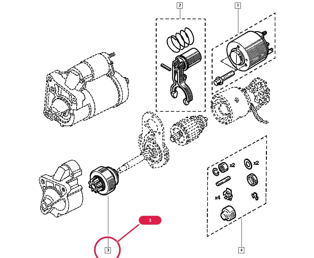 JK08 — Manual › 16 Starting - Charging / Starter motor details
