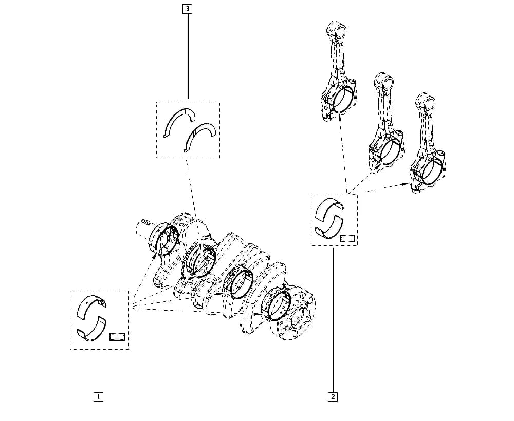 J5JK — Manual › 10 Engine / Bearing shells - Bearings