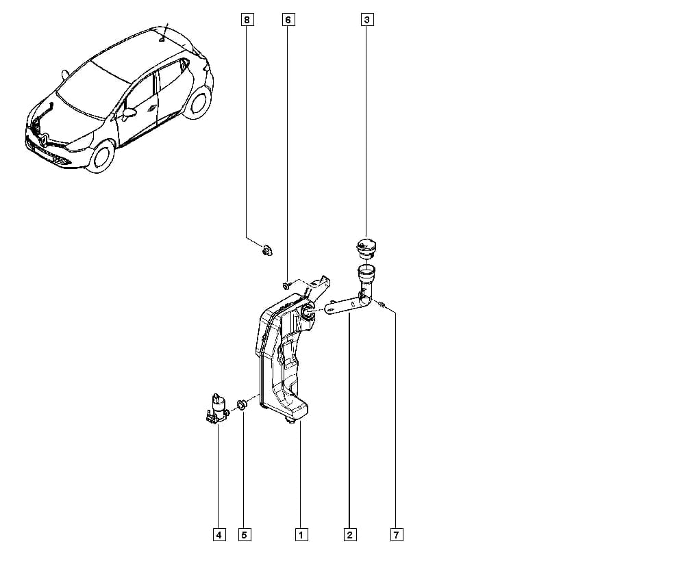 Vehicle fabrication number < MOD1609 — BHAH — Upholstery - Electricity › 86 Accessory switch - Radio pre-equipment - Washer reservoir / Screen washer reservoir