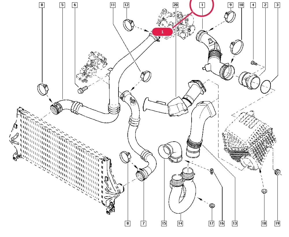 Type of climate = Temperate climate, Various functions = SPREST-Without various features — JK0B — Manual › 13 Fuel supply / Air filter hoses