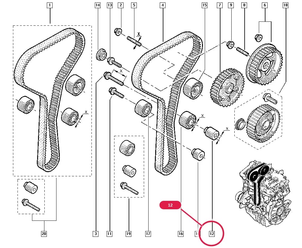 JE00 — Manual › 11 Upper engine / Valve timing