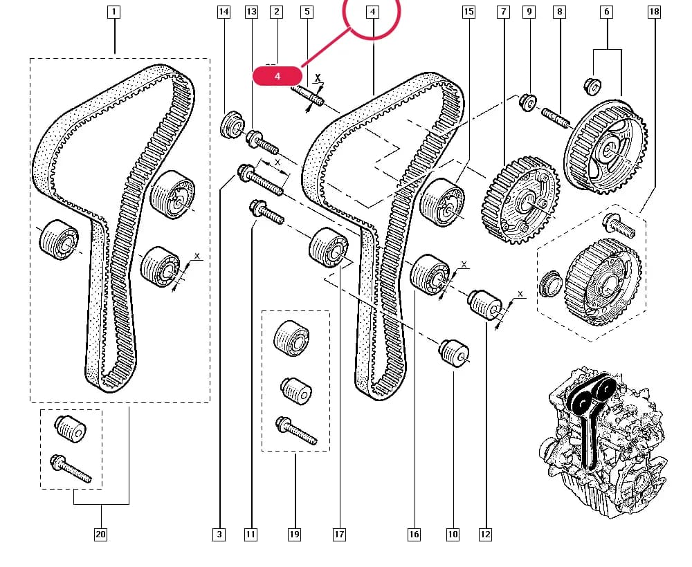 JE00 — Manual › 11 Upper engine / Valve timing