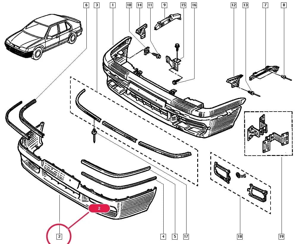 553A — Bodywork › 55 Protection - external trims / Front bumpers