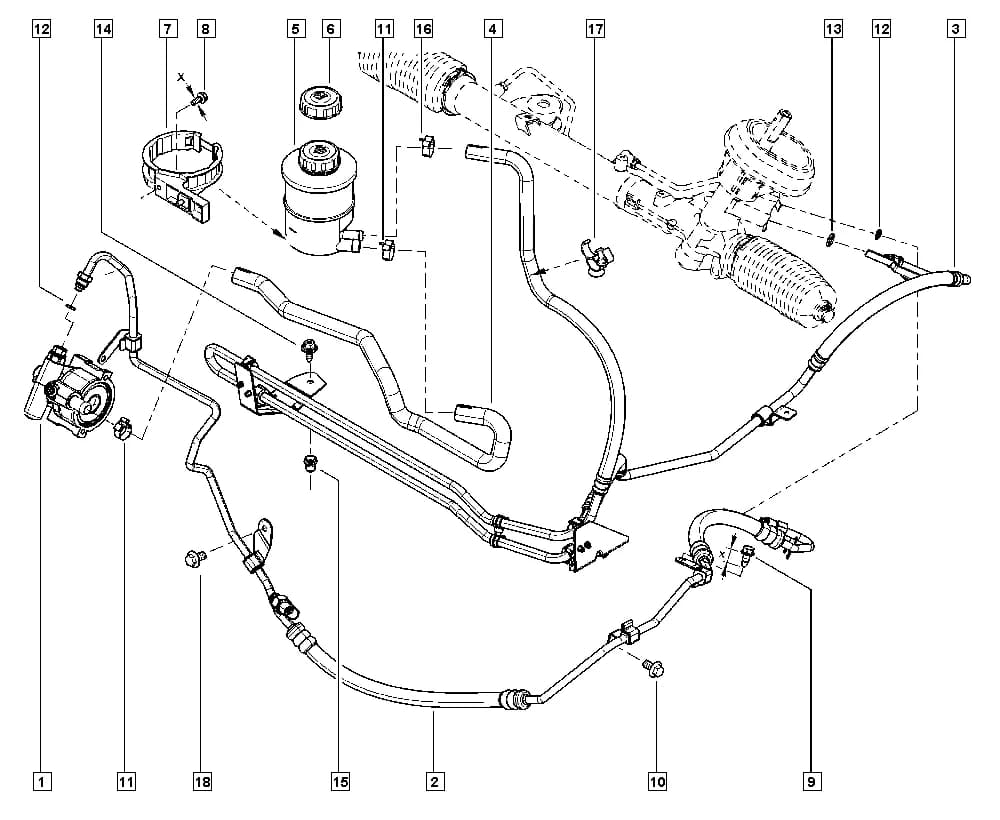 NFAB = H, Additional to Limited Edition = ENPB01; NFAB = J, Additional to Limited Edition = ENPC01 — H5A4 — Manual › 36 Steering / Power-assisted steering pump