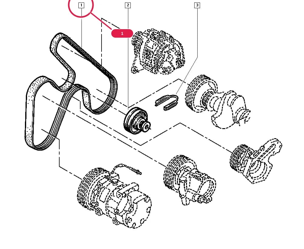 JE0A — Manual › 15 Accessory mounting support / Tensioner - Belt