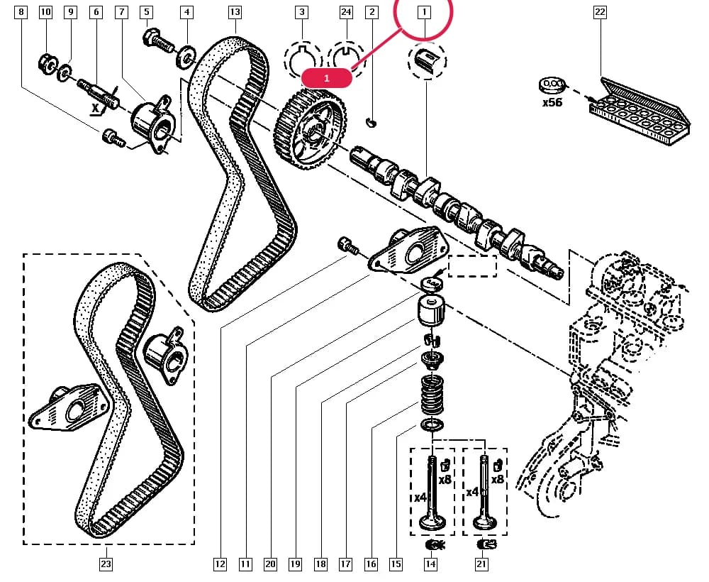 JE0A — Manual › 11 Upper engine / Valve timing