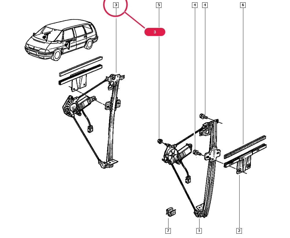 J633 — Bodywork › 50 Mechanisms / Electric windows