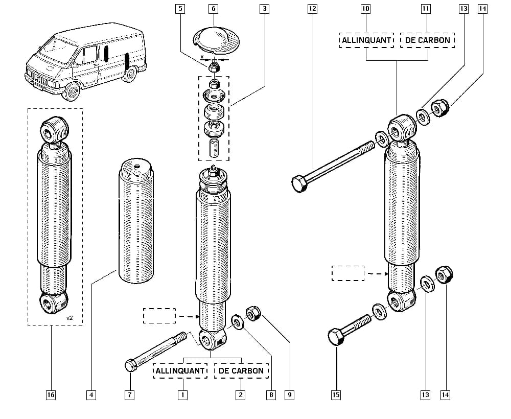 Transport type. = Combination; Marking. = ALLINQUANT — T110 — Manual › 34 Rear non-bearing elements / Shock absorber