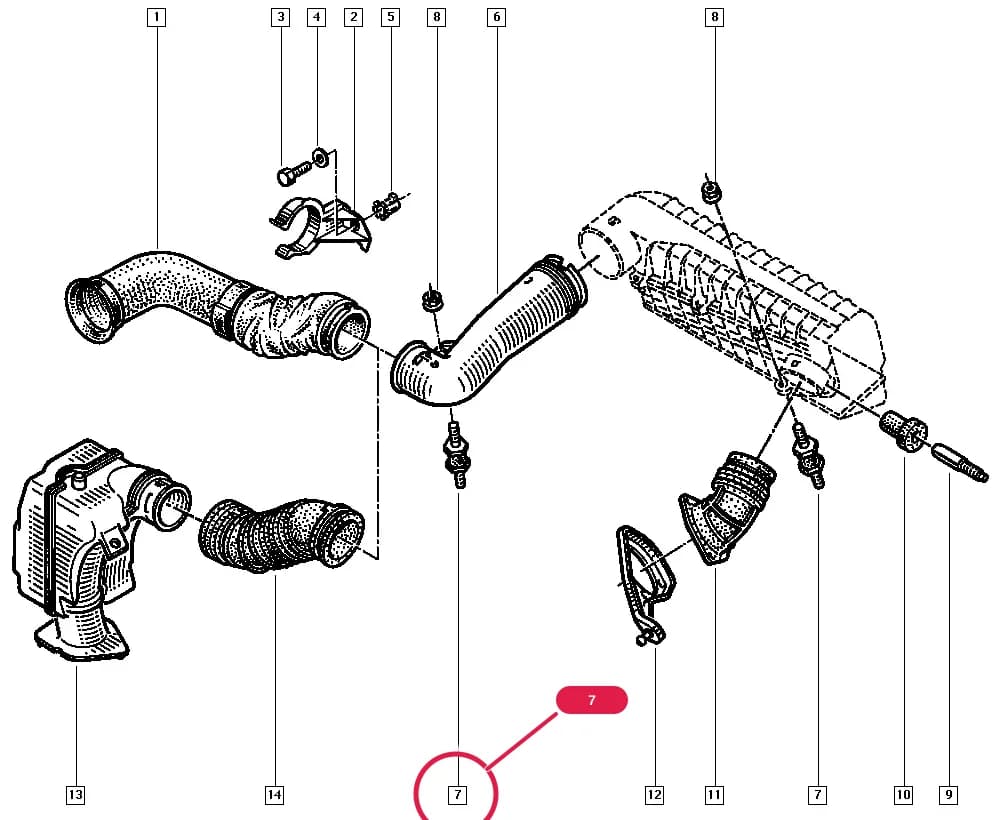 B544 — Manual › 13 Fuel supply / Air filter hoses
