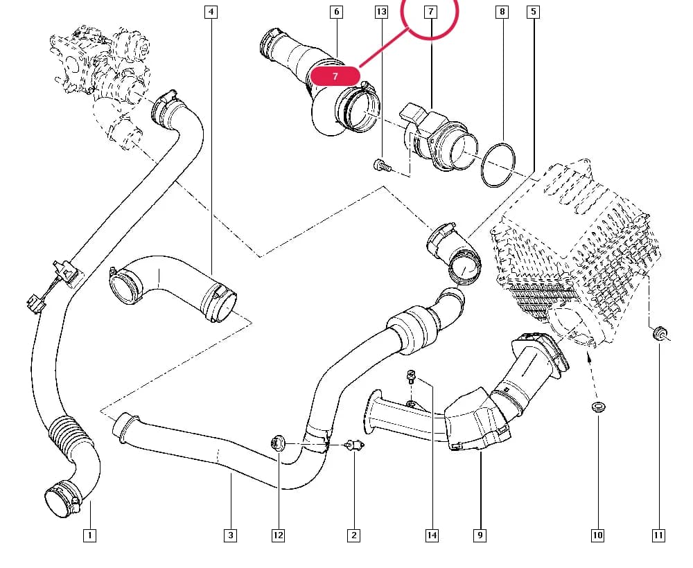 JK0G — Manual › 13 Fuel supply / Air filter hoses