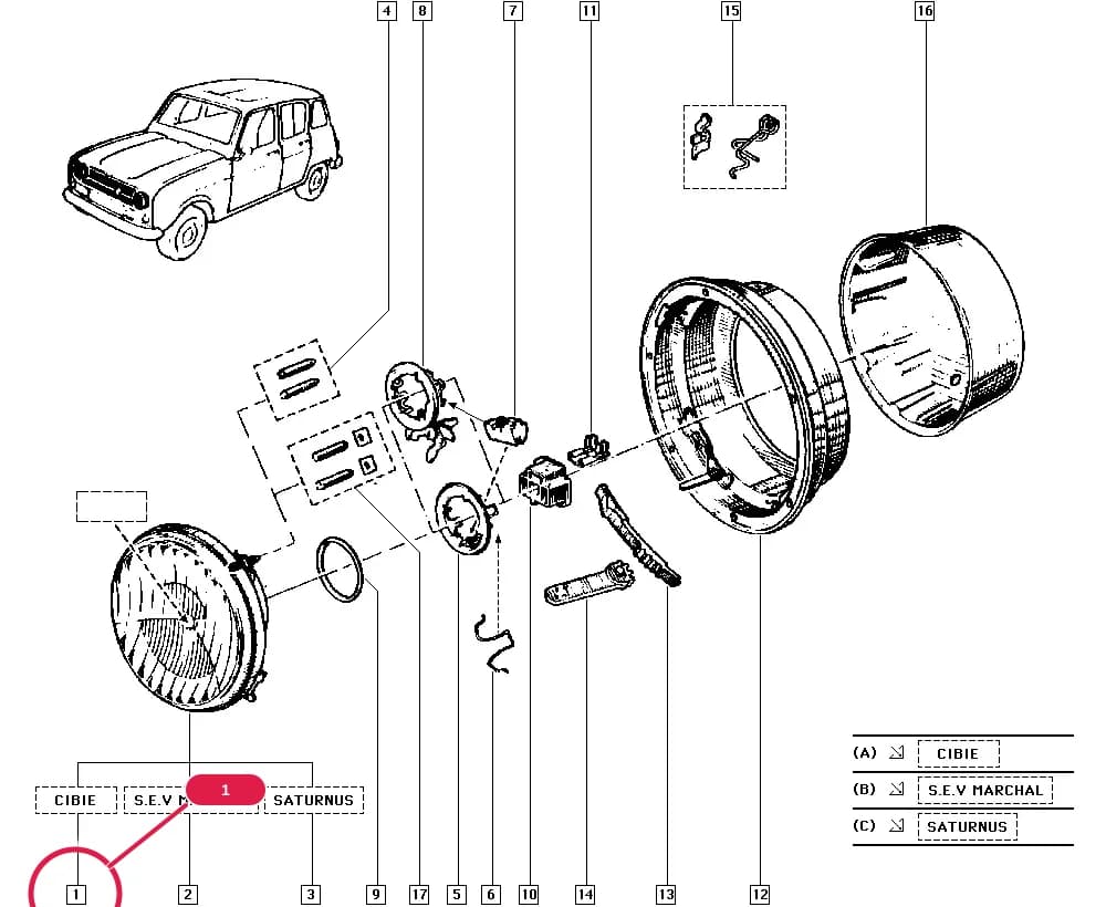 1123 — Upholstery - Electricity › 80 Battery - External lighting / Headlamp