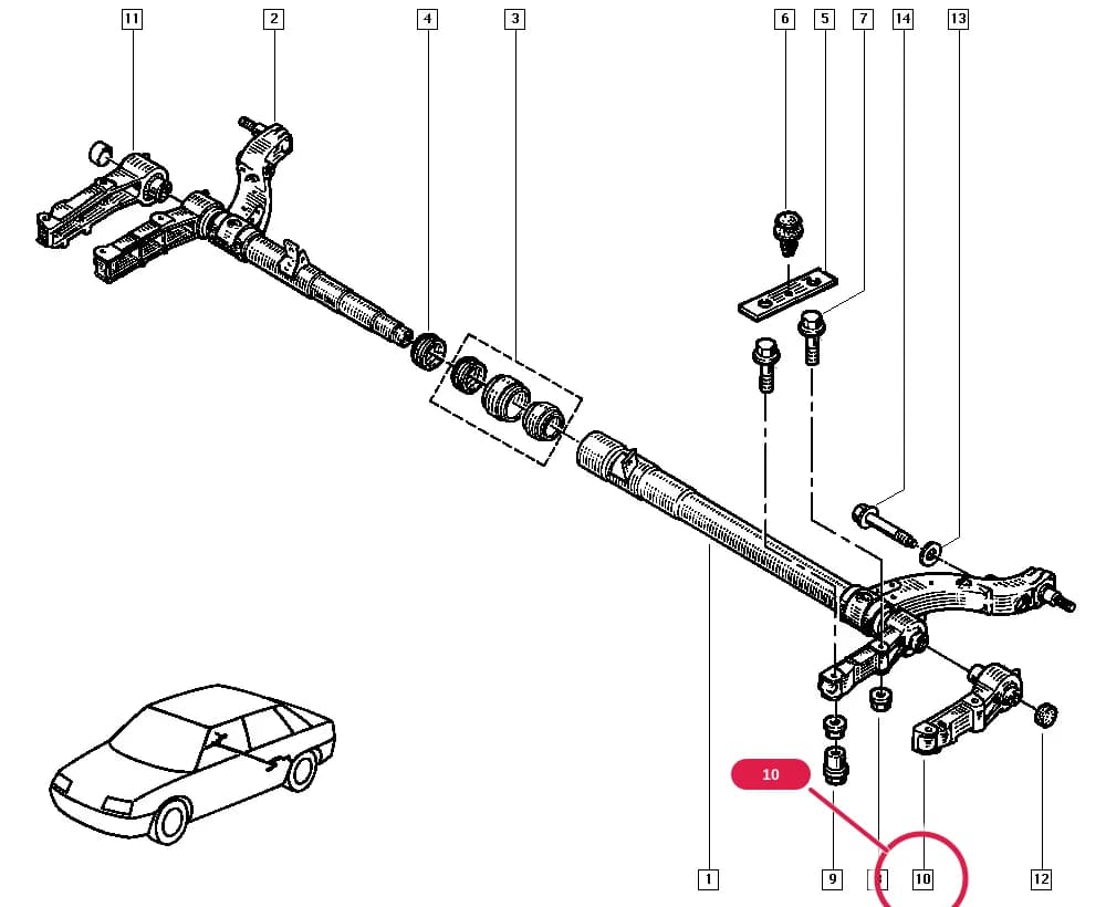 BKT R/SUSP'N  R19 — 553H — Manual › 33 Rear bearing elements / Rear axle