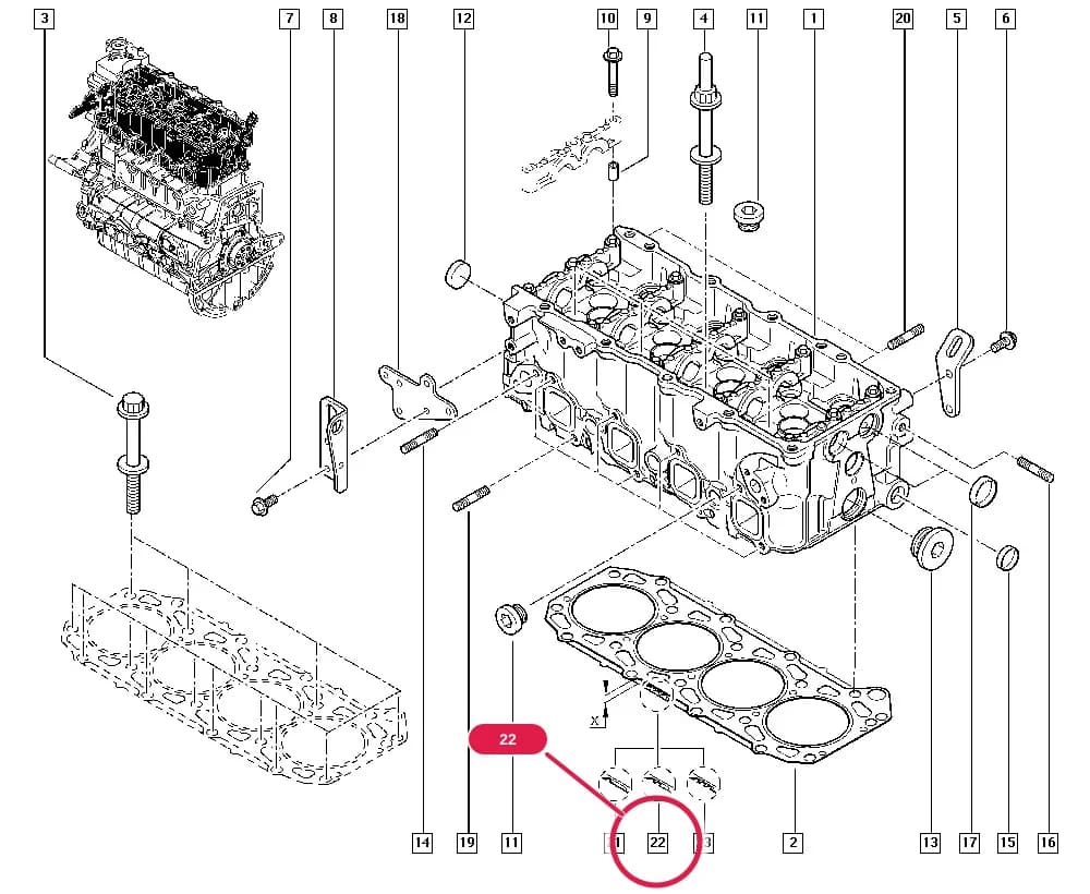 FH04 — Manual › 11 Upper engine / Cylinder head - Valve rocker cover