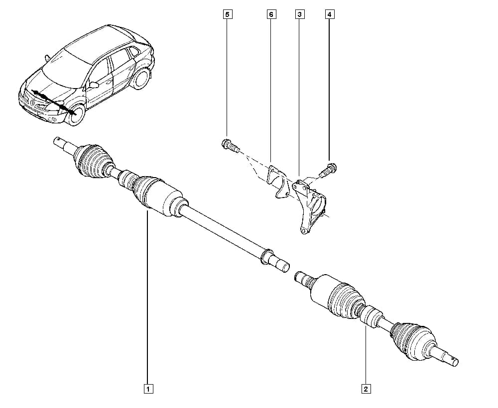 Type of transmission/Number of gears = CVT gearbox — HY0B — Manual › 29 Driveshaft / Driveshaft