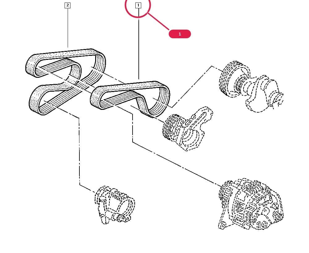 B41E — Manual › 15 Accessory mounting support / Tensioner - Belt