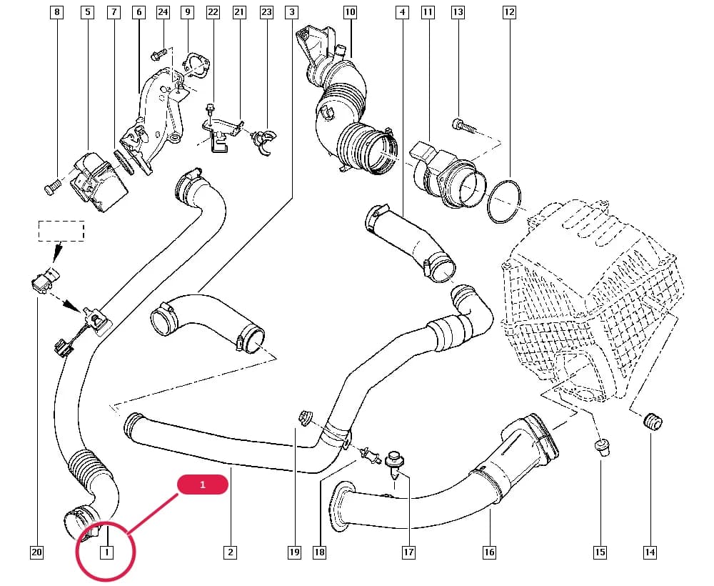 BG12 — Manual › 13 Fuel supply / Air filter hoses