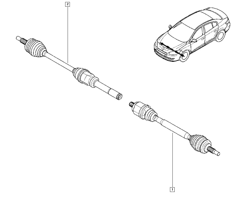 Type of transmission/Number of gears = CVT gearbox — B332 — Manual › 29 Driveshaft / Driveshaft
