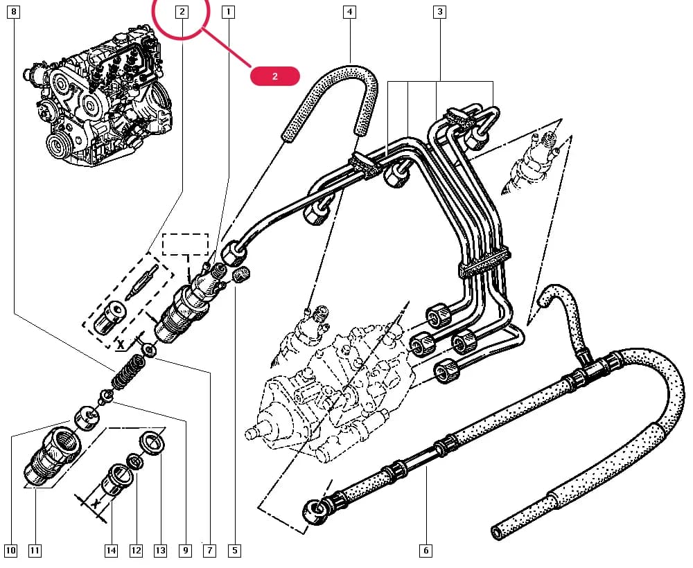 Marking. = DNOSD 306 or Marking. = BOSCH — J633 — Manual › 13 Fuel supply / Injector