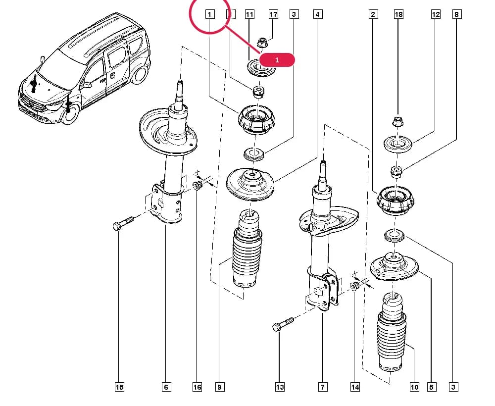 FEAJ — Manual › 32 Non bearing front elements / Shock absorber