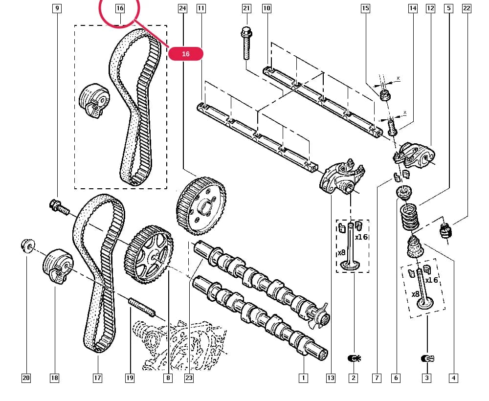 B57V — Manual › 11 Upper engine / Valve timing