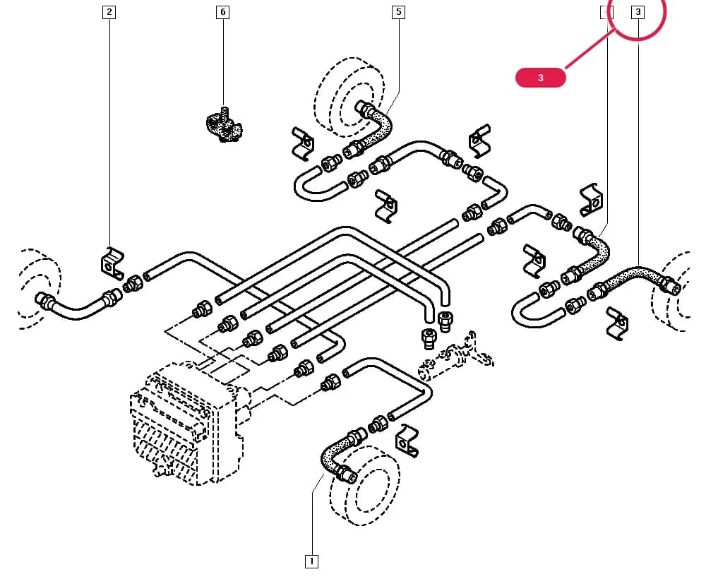 DE01 — Manual › 37 Pedal assembly / Brake pipes