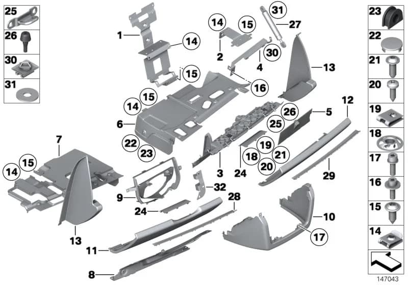 ECE — 51 Vehicle trim › 51_5037 Instrument panel, lower part