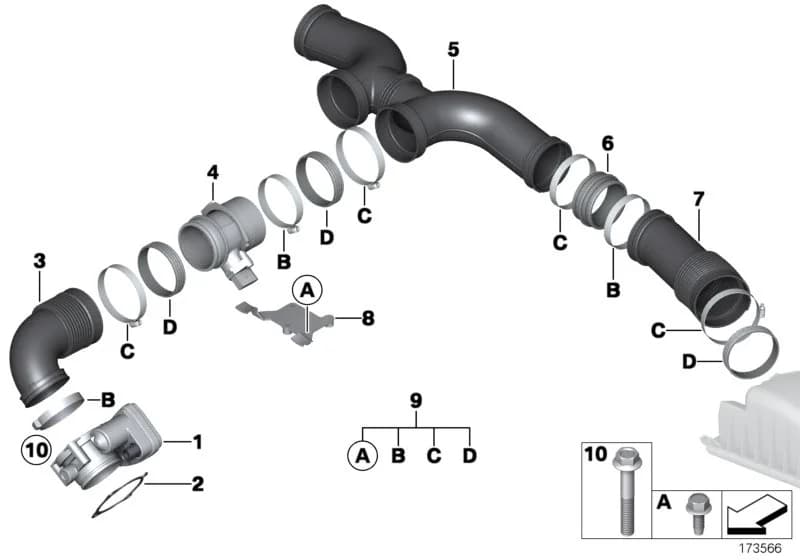 ECE — 13 Fuel Preparation System › 13_0994 Air duct, fuel injection system