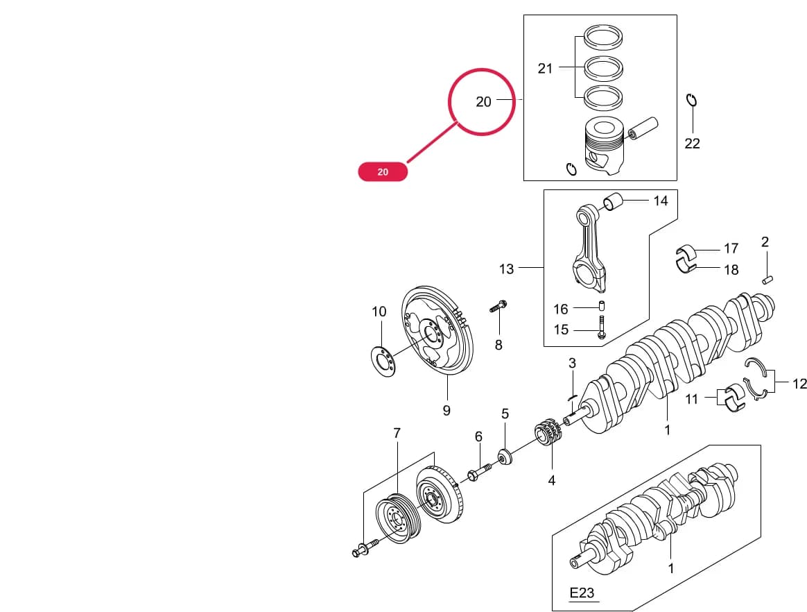 STD ; 90.90MM — Chairman — Engine › 1130 CRANKSHAFT & FLYWHEEL