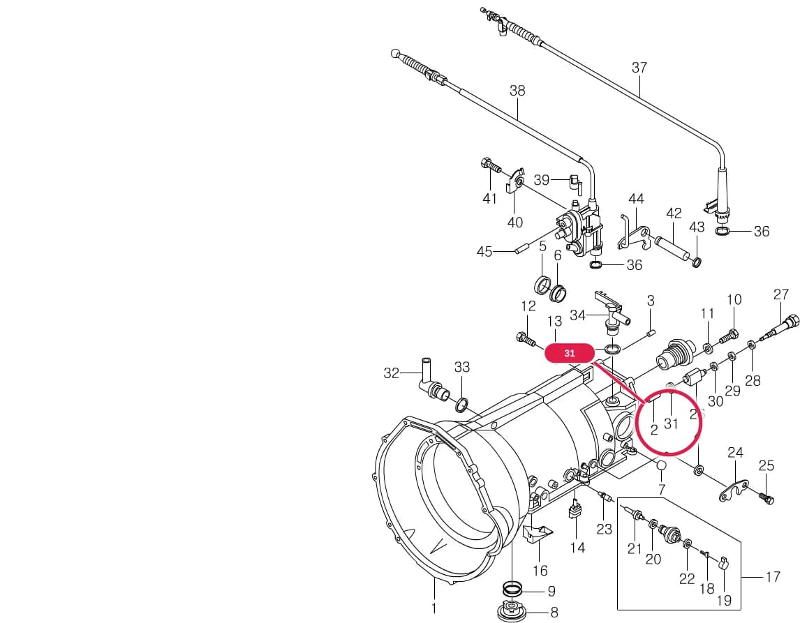Musso — Power Train System › 3612 TRANSMISSION HOUSING(W4A040)