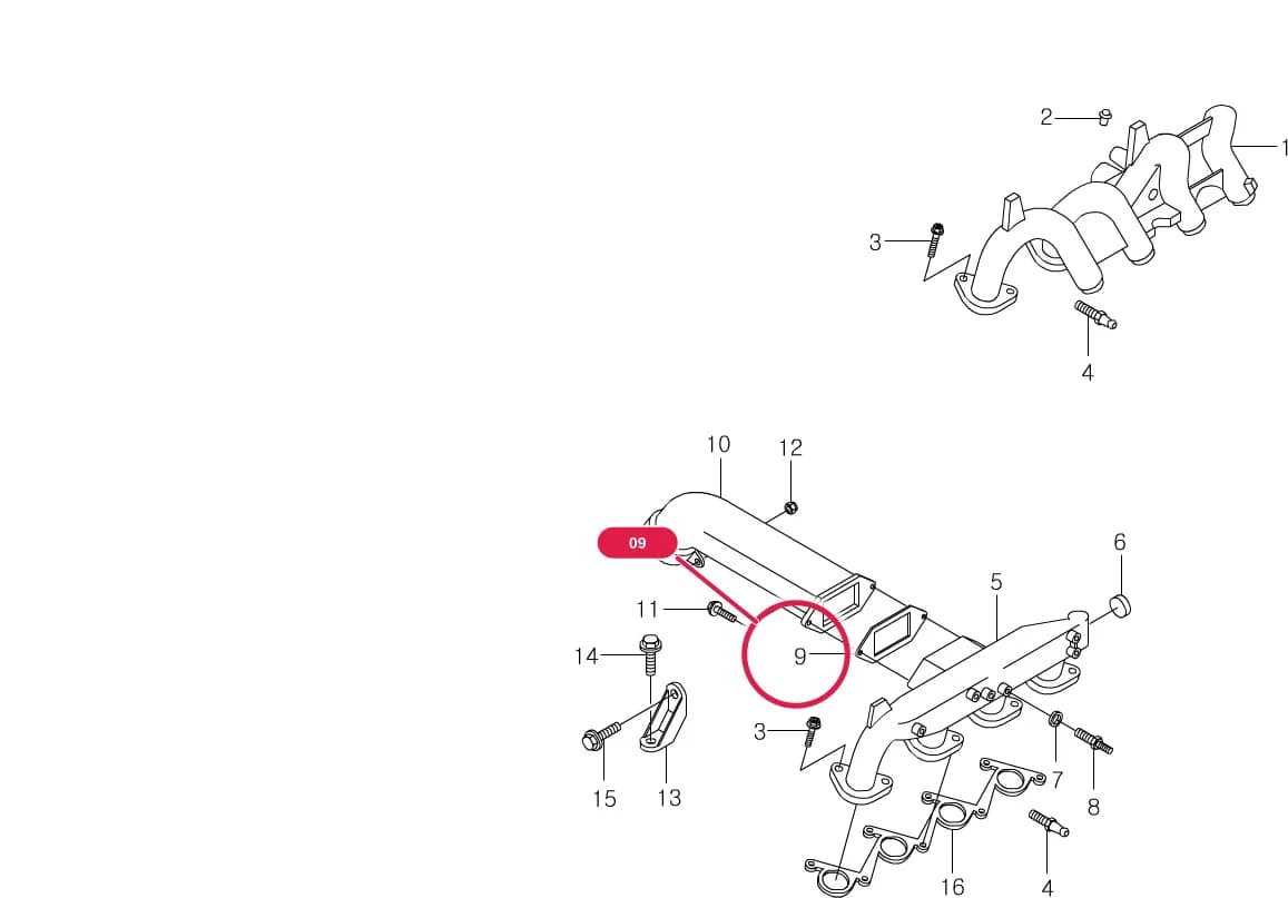 Musso — Engine › 1710 INTAKE MANIFOLD(OM661,OM661LA)