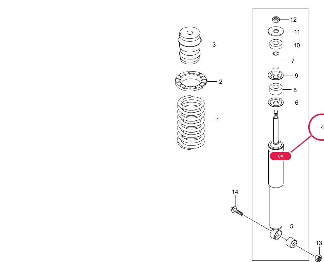 Options: 5-LINK — Actyon — Chassis › 4511 REAR SHOCK ABSORBER(5-LINK)