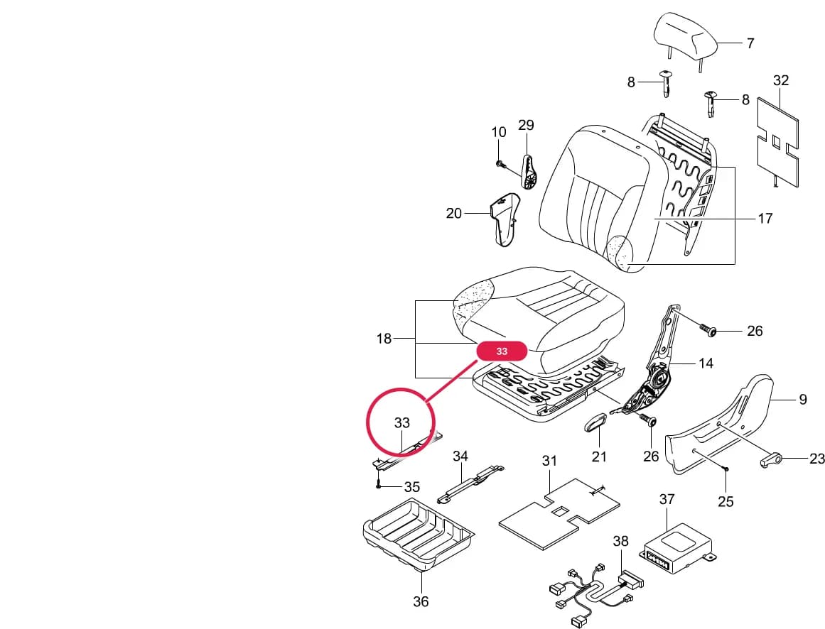 Musso — Interior & Exterior › 7420 FRONT SEAT PARTS