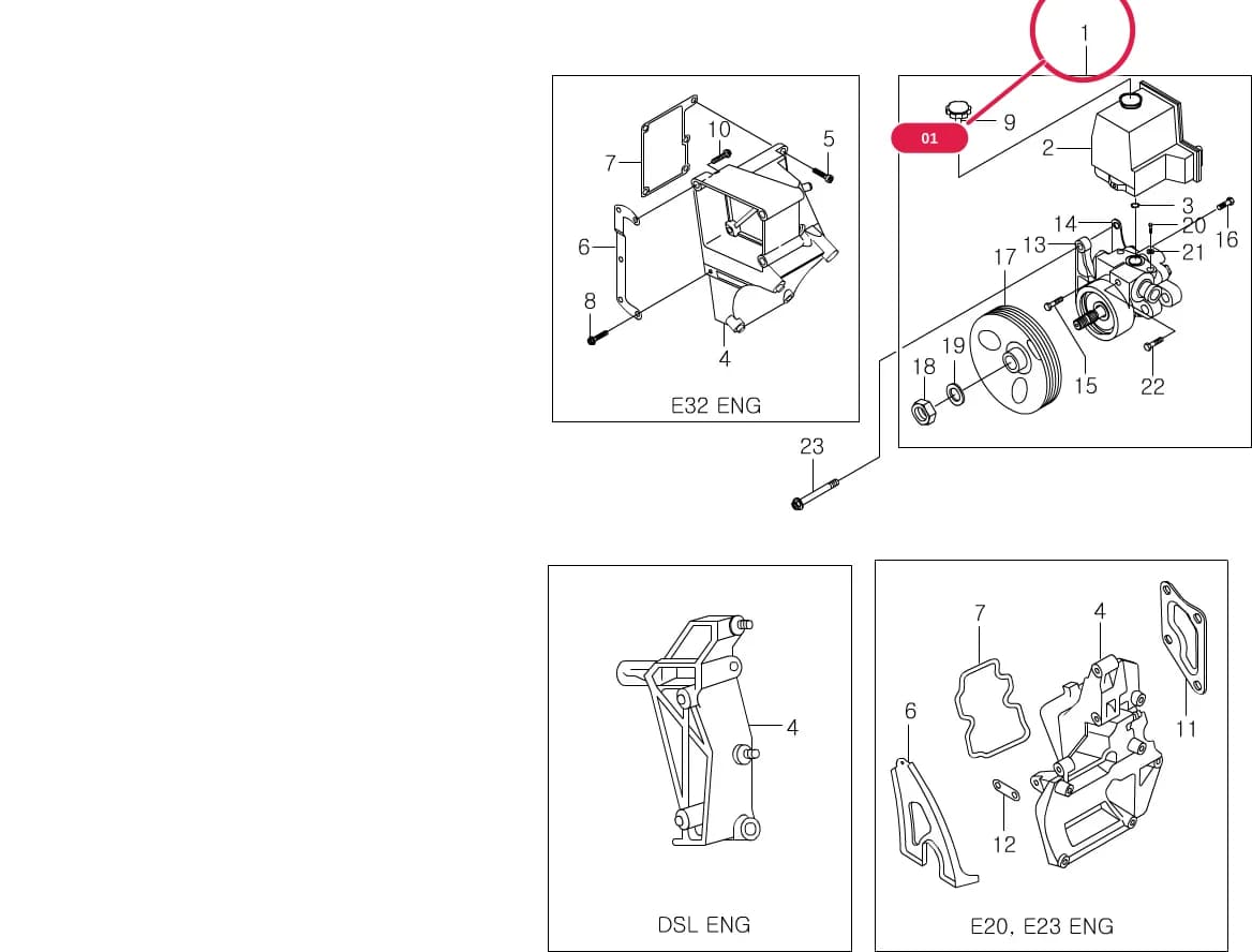 Musso — Chassis › 4711 POWER STEERING PUMP(NEW)