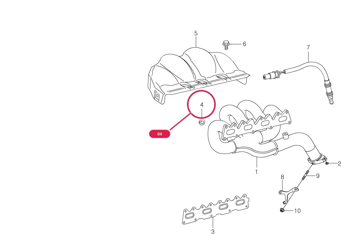 Actyon — Engine › 1722 EXHAUST MANIFOLD(E23)