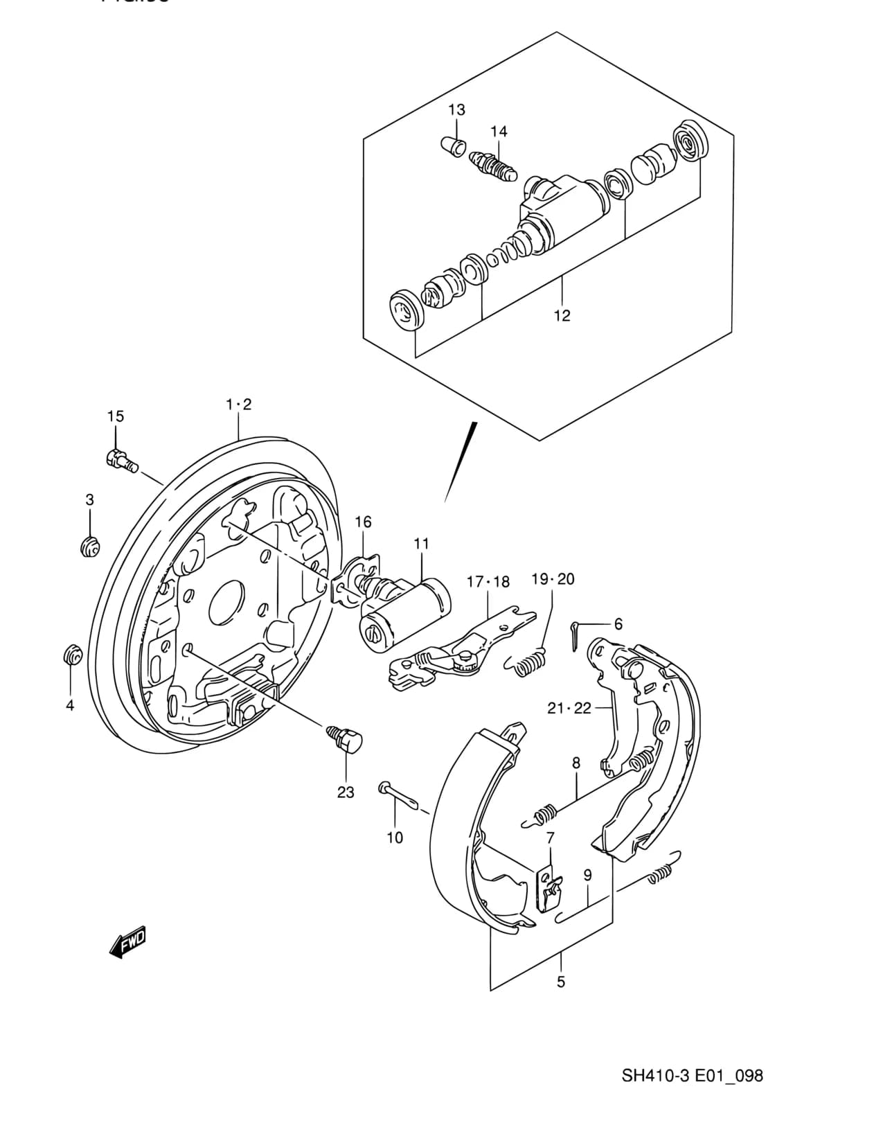 SH410-3 (Maruti) — Brake › 98 - REAR WHEEL BRAKE