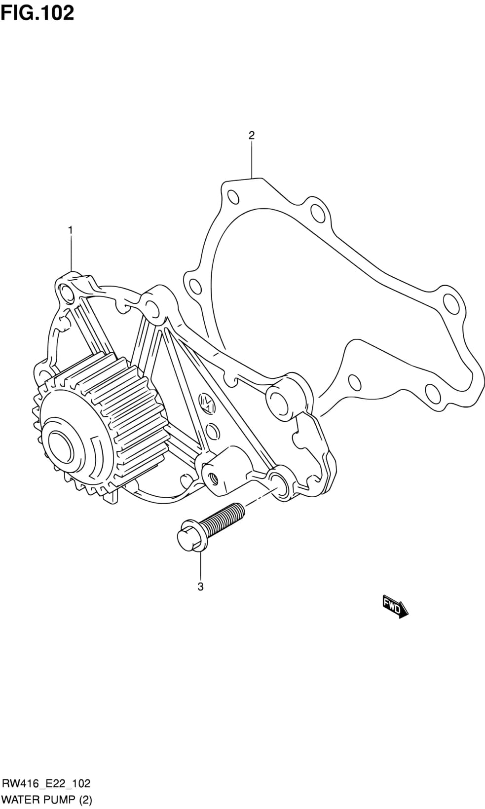RW416D (MAGYAR) — Cooling › 102 - WATER PUMP (RW416D)