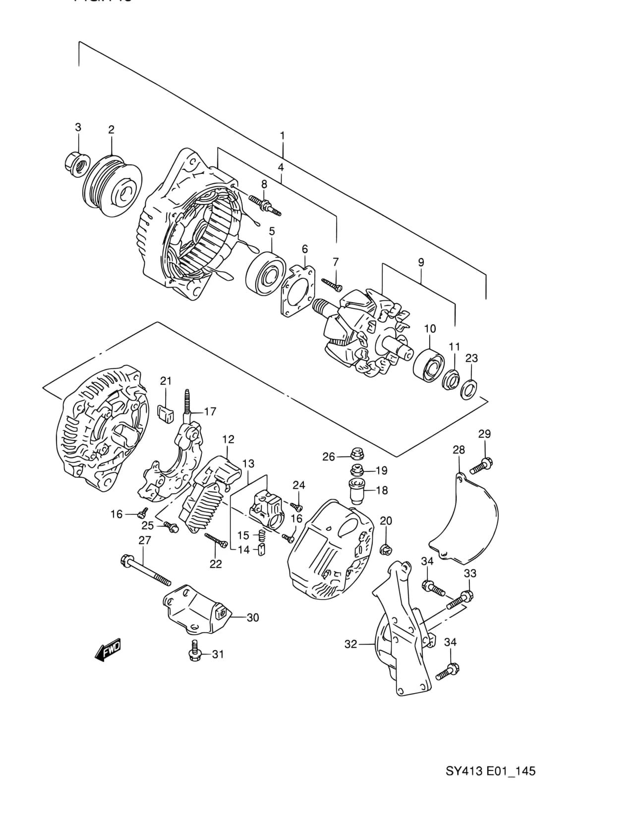 2WD:->31400-77E21 — SY418 (E01) — Engine › 145 - GENERATOR (3DR,4DR:SY418)