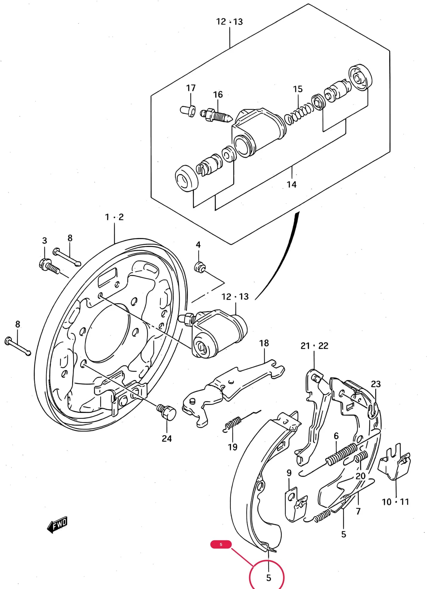SF413 (E01) — Brake › 224 - REAR BRAKE DRUM (4WD)