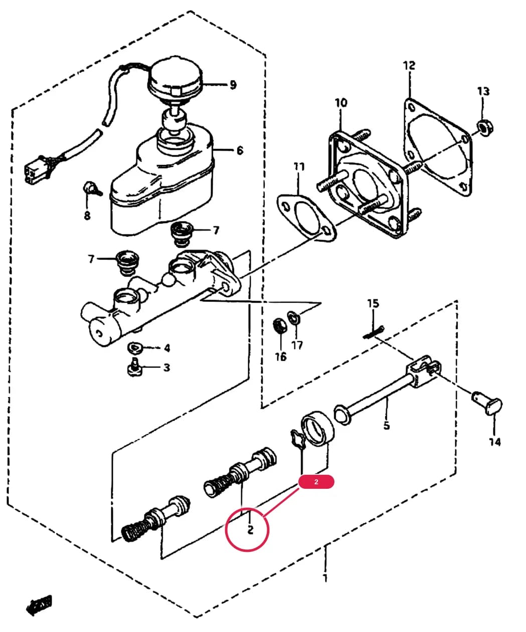 SA310 (E01) — Brake › 95 - BRAKE MASTER CYLINDER (3DR:GA)