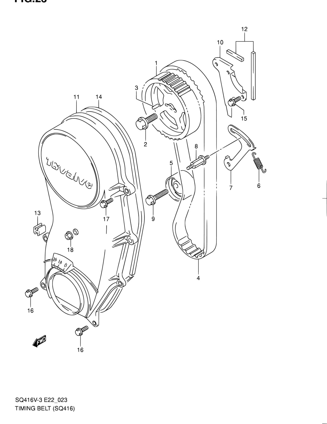 SQ416V-3 — Engine › 23 - TIMING BELT (SQ416)