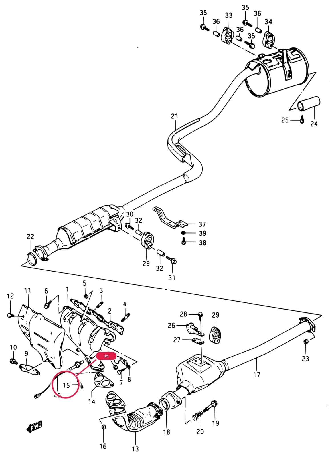 SA413-3 — Exhaust › 31 - EXHAUST SYSTEM (TWIN CAM)
