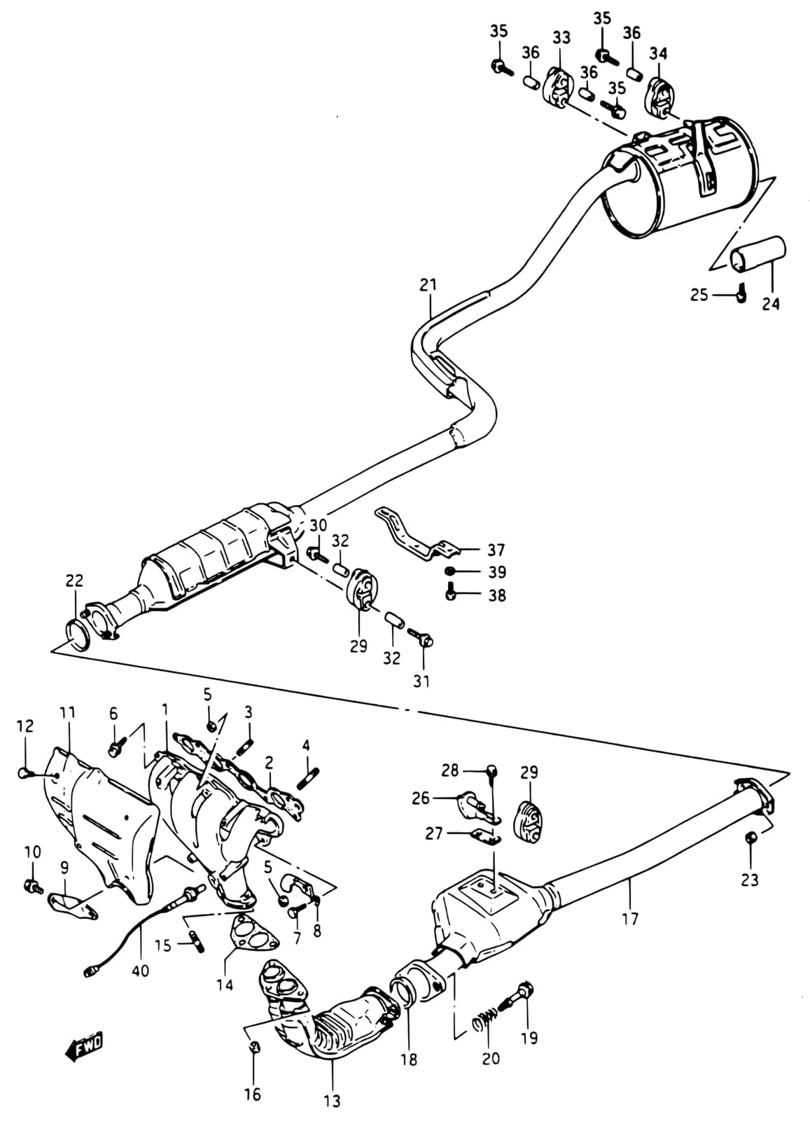 SA413-3 — Exhaust › 31 - EXHAUST SYSTEM (TWIN CAM)
